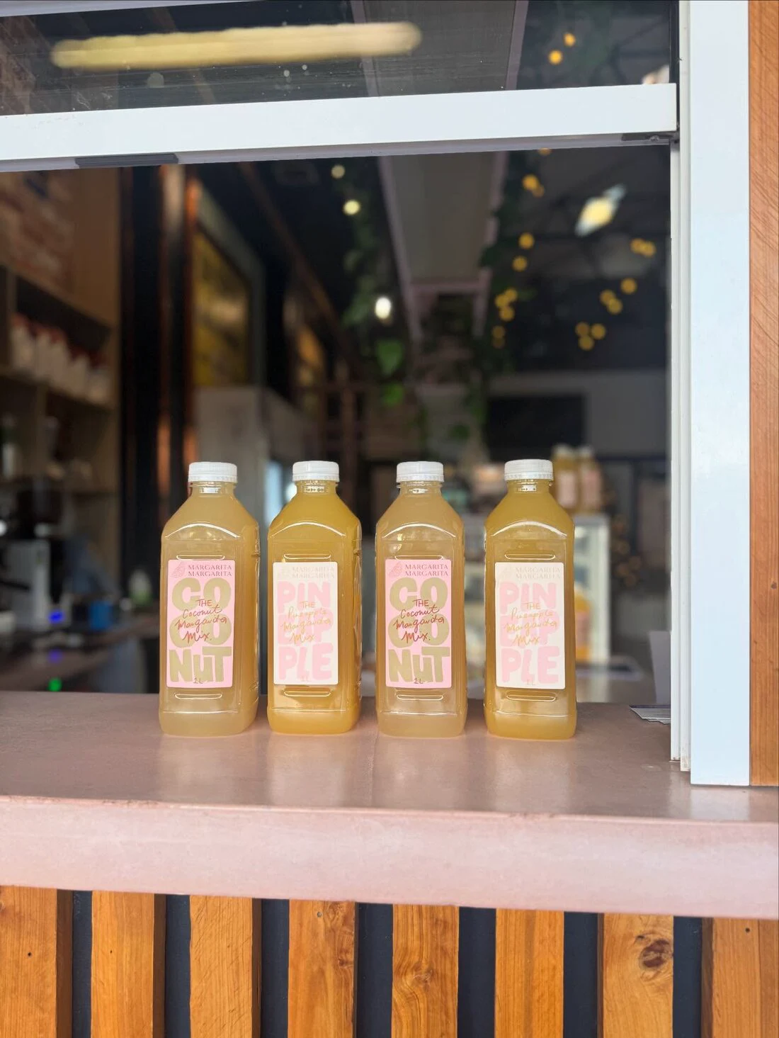 Fresh bottled juices available from the cafe